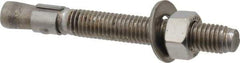 Red Head - 1/2" Diam, 1/2" Drill, 4-1/4" OAL, 2" Min Embedment Wedge Expansion Concrete Anchor - 304 Stainless Steel, Hex Nut Head, Hex Drive, 2-3/4" Thread Length - Apex Tool & Supply