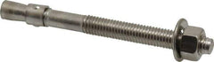 Red Head - 1/2" Diam, 1/2" Drill, 5-1/2" OAL, 1" Min Embedment Wedge Expansion Concrete Anchor - 304 Stainless Steel, Hex Nut Head, Hex Drive, 3" Thread Length - Apex Tool & Supply