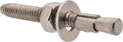 Red Head - 1/4" Diam, 1/4" Drill, 2-1/4" OAL, 2-1/2" Min Embedment Wedge Expansion Concrete Anchor - 304 Stainless Steel, Hex Nut Head, Hex Drive, 1-1/4" Thread Length - Apex Tool & Supply
