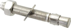 Red Head - 3/4" Diam, 3/4" Drill, 5-1/2" OAL, 2" Min Embedment Wedge Expansion Concrete Anchor - 304 Stainless Steel, Hex Nut Head, Hex Drive, 3-5/8" Thread Length - Apex Tool & Supply