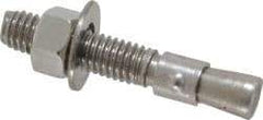 Red Head - 3/8" Diam, 3/8" Drill, 2-1/4" OAL, 1-5/8" Min Embedment Wedge Expansion Concrete Anchor - 304 Stainless Steel, Hex Nut Head, Hex Drive, 1-1/8" Thread Length - Apex Tool & Supply