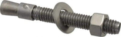 Red Head - 3/8" Diam, 3/8" Drill, 3" OAL, 2" Min Embedment Wedge Expansion Concrete Anchor - 304 Stainless Steel, Hex Nut Head, Hex Drive, 1-3/4" Thread Length - Apex Tool & Supply