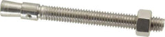 Red Head - 3/8" Diam, 3/8" Drill, 3-3/4" OAL, 3/4" Min Embedment Wedge Expansion Concrete Anchor - 304 Stainless Steel, Hex Nut Head, Hex Drive, 2-1/2" Thread Length - Apex Tool & Supply