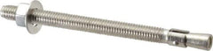 Red Head - 3/8" Diam, 3/8" Drill, 5" OAL, 3/4" Min Embedment Wedge Expansion Concrete Anchor - 304 Stainless Steel, Hex Nut Head, Hex Drive, 3-3/4" Thread Length - Apex Tool & Supply