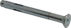 Red Head - 3/8" Diam, 3/8" Drill, 4" OAL, Sleeve Concrete Anchor - Steel, Zinc-Plated Finish, Flat Head, Phillips Drive - Apex Tool & Supply