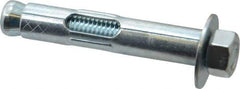 Red Head - 1/2" Diam, 1/2" Drill, 3" OAL, 1-5/8" Min Embedment Sleeve Concrete Anchor - Steel, Zinc-Plated Finish, Hex Nut Head, Hex Drive - Apex Tool & Supply