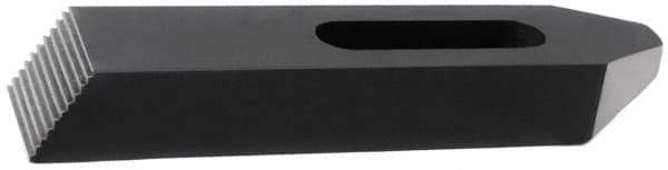 Gibraltar - 1/2" Stud, Steel, Serrated Strap Clamp - 2-1/16" Travel, 6" OAL x 1-1/4" Wide x 7/8" High, Black Oxide Finish, Tapered Nose - Apex Tool & Supply