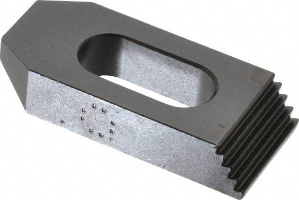 TE-CO - 1/2" Stud, Steel, Plain Strap Clamp - 11/16" Travel, 2-1/2" OAL x 1-1/8" Wide x 1/2" High, Black Oxide Finish, Tapered Nose - Apex Tool & Supply