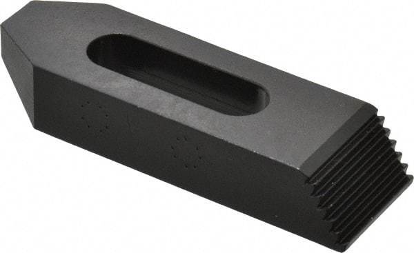 TE-CO - 1/2" Stud, Steel, Plain Strap Clamp - 1-5/16" Travel, 4" OAL x 1-1/4" Wide x 3/4" High, Black Oxide Finish, Tapered Nose - Apex Tool & Supply