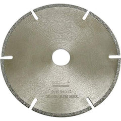 Dynabrade - 4-1/2" Diam, 3/8" Arbor Hole Diam, 6 Tooth Wet & Dry Cut Saw Blade - Diamond-Tipped, Standard Round Arbor - Apex Tool & Supply