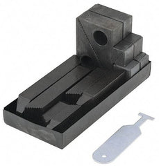 TE-CO - 13 Piece Fixturing Step Block & Clamp Set with 1" Step Block, 5/8 Stud Thread - Includes 6 Serrated End Clamps, 6 Step Blocks, Holder - Apex Tool & Supply