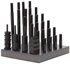 Gibraltar - 38 Piece, 5/8-11 Stud, 13/16" T Slot, T Nut & Stud Kit - 1-1/4" T-Slot Nut Width, 3, 4, 5, 6, 7, 8" Stud Lengths - Apex Tool & Supply