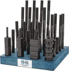TE-CO - 38 Piece, 1/2-13 Stud, 9/16" T Slot, T Nut & Stud Kit - 7/8" T-Slot Nut Width, 3, 4, 5, 6, 7, 8" Stud Lengths - Apex Tool & Supply