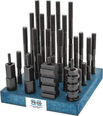 TE-CO - 38 Piece, 1/2-13 Stud, 11/16" T Slot, T Nut & Stud Kit - 1-1/8" T-Slot Nut Width, 3, 4, 5, 6, 7, 8" Stud Lengths - Apex Tool & Supply