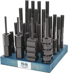 TE-CO - 38 Piece, 5/8-11 Stud, 3/4" T Slot, T Nut & Stud Kit - 1-1/4" T-Slot Nut Width, 3, 4, 5, 6, 7, 8" Stud Lengths - Apex Tool & Supply