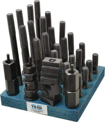 TE-CO - 38 Piece, 5/8-11 Stud, 13/16" T Slot, T Nut & Stud Kit - 1-1/4" T-Slot Nut Width, 3, 4, 5, 6, 7, 8" Stud Lengths - Apex Tool & Supply