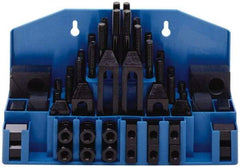 Value Collection - 52 Piece Fixturing Step Block & Clamp Set with 1" Step Block, 11/16" T-Slot, 1/2-13 Stud Thread - 1-1/8" Nut Width, 3, 4, 5, 6, 7 & 8" Stud Lengths - Apex Tool & Supply