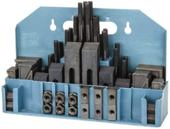 Value Collection - 52 Piece Fixturing Step Block & Clamp Set with 1" Step Block, 9/16" T-Slot, 3/8-16 Stud Thread - 7/8" Nut Width, 3, 4, 5, 6, 7 & 8" Stud Lengths - Apex Tool & Supply