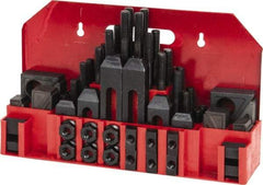 Value Collection - 52 Piece Fixturing Step Block & Clamp Set with 1" Step Block, 9/16" T-Slot, 1/2-13 Stud Thread - 7/8" Nut Width, 3, 4, 5, 6, 7 & 8" Stud Lengths - Apex Tool & Supply