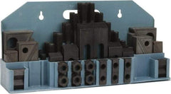 Value Collection - 52 Piece Fixturing Step Block & Clamp Set with 1" Step Block, 11/16" T-Slot, 5/8-11 Stud Thread - 1-1/8" Nut Width, 3, 4, 5, 6, 7 & 8" Stud Lengths - Apex Tool & Supply