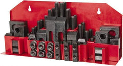 Value Collection - 52 Piece Fixturing Step Block & Clamp Set with 1" Step Block, 3/4" T-Slot, 5/8-11 Stud Thread - 1-1/4" Nut Width, 3, 4, 5, 6, 7 & 8" Stud Lengths - Apex Tool & Supply