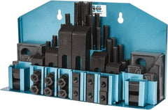 TE-CO - 52 Piece Fixturing Step Block & Clamp Set with 1" Step Block, 1/2" T-Slot, 3/8-16 Stud Thread - 7/8" Nut Width, 3, 4, 5, 6, 7 & 8" Stud Lengths - Apex Tool & Supply