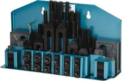TE-CO - 52 Piece Fixturing Step Block & Clamp Set with 1" Step Block, 9/16" T-Slot, 1/2-13 Stud Thread - 7/8" Nut Width, 3, 4, 5, 6, 7 & 8" Stud Lengths - Apex Tool & Supply