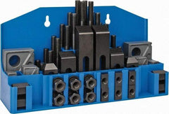 TE-CO - 52 Piece Fixturing Step Block & Clamp Set with 1" Step Block, 5/8" T-Slot, 1/2-13 Stud Thread - 1" Nut Width, 3, 4, 5, 6, 7 & 8" Stud Lengths - Apex Tool & Supply