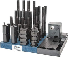 TE-CO - 50 Piece Fixturing Step Block & Clamp Set with 1" Step Block, 11/16" T-Slot, 5/8-11 Stud Thread - 1-1/8" Nut Width, 3, 4, 5, 6, 7 & 8" Stud Lengths - Apex Tool & Supply