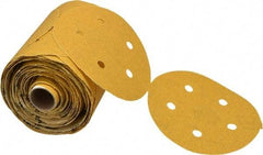 Norton - 5" Diam, 80 Grit Aluminum Oxide Adhesive PSA Disc - Coarse Grade, Gold, C Weighted Backing, Flexible - Apex Tool & Supply