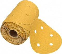 Norton - 5" Diam, 120 Grit Aluminum Oxide Adhesive PSA Disc - Fine Grade, Gold, C Weighted Backing, Flexible - Apex Tool & Supply