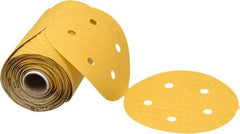 Norton - 5" Diam, 150 Grit Aluminum Oxide Adhesive PSA Disc - Medium Grade, Gold, C Weighted Backing, Flexible - Apex Tool & Supply
