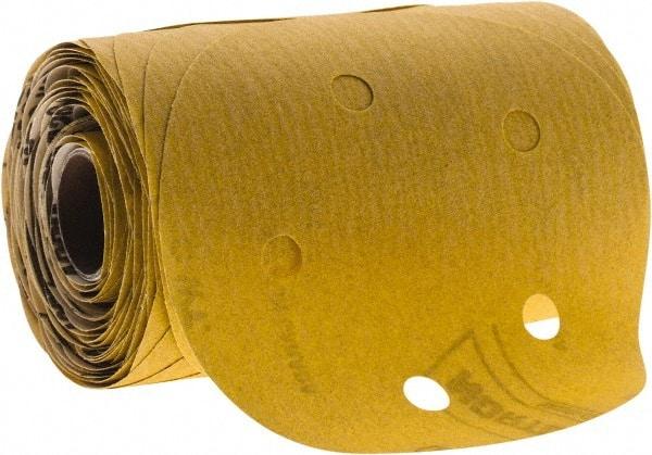 Norton - 5" Diam, 180 Grit Aluminum Oxide Adhesive PSA Disc - Fine Grade, Gold, C Weighted Backing, Flexible - Apex Tool & Supply