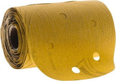Norton - 5" Diam, 180 Grit Aluminum Oxide Adhesive PSA Disc - Fine Grade, Gold, C Weighted Backing, Flexible - Apex Tool & Supply