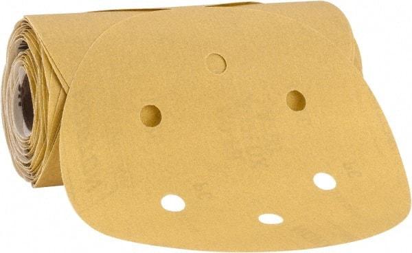Norton - 6" Diam, 320 Grit Aluminum Oxide Adhesive PSA Disc - Very Fine Grade, Gold, C Weighted Backing, Flexible - Apex Tool & Supply