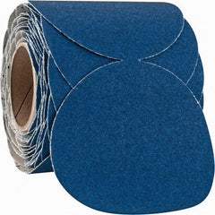Norton - 6" Diam, 60 Grit Zirconia Alumina Adhesive PSA Disc - Coarse Grade, Blue, F Weighted Backing, Flexible - Apex Tool & Supply