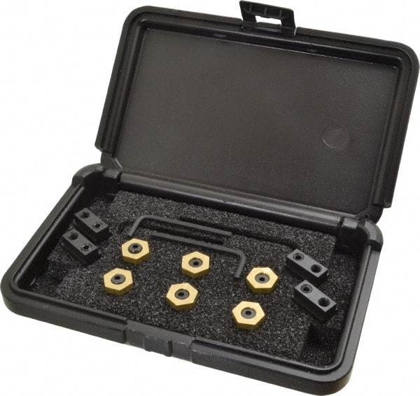 Mitee-Bite - 12 Piece Fixture Clamp T-Slot Kit with 1" Step Block, 3/8" T-Slot & 1/4-20 Stud Thread - 0.19" Nut Width - Apex Tool & Supply