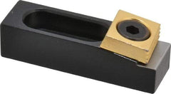 Mitee-Bite - 5/16" Stud, Stainless Steel, Plain Strap Clamp - 0.83" Travel, 2-1/2" OAL x 3/4" Wide x 0.62" High, Stepped Nose - Apex Tool & Supply