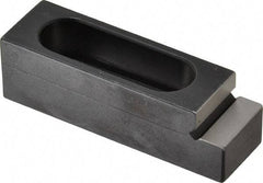 Mitee-Bite - 5/16" Stud, Stainless Steel, Plain Strap Clamp - 1.11" Travel, 2-1/2" OAL x 3/4" Wide x 3/4" High, Stepped Nose - Apex Tool & Supply