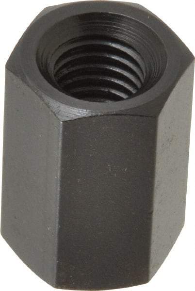 TE-CO - M10x1.50 Metric Coarse, 24mm OAL Steel Standard Coupling Nut - Black Oxide Coated, 16mm Width Across Flats - Apex Tool & Supply
