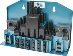 TE-CO - 52 Piece Fixturing Step Block & Clamp Set with 25mm Step Block, 12mm T-Slot, M10x1.5 Stud Thread - 19mm Nut Width, 80, 110, 125, 150, 175 & 200mm Stud Lengths - Apex Tool & Supply
