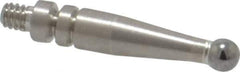 Mitutoyo - 2mm Ball Diam, Carbide, Ball Test Indicator Contact Point - 0.59" Contact Point Length, Use with Mitutoyo 513 Series Dial Test Indicators - Apex Tool & Supply