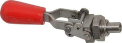De-Sta-Co - 200 Lb Load Capacity, Mounting Plate Base, Stainless Steel, Standard Straight Line Action Clamp - 0.39" Plunger Diam, Straight Handle - Apex Tool & Supply