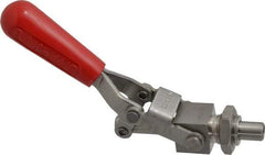 De-Sta-Co - 400 Lb Load Capacity, Mounting Plate Base, Stainless Steel, Standard Straight Line Action Clamp - 0.44" Plunger Diam, Straight Handle - Apex Tool & Supply