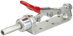 De-Sta-Co - 450 Lb Load Capacity, Flanged Base, Carbon Steel, Standard Straight Line Action Clamp - 6 Mounting Holes, 0.2" Mounting Hole Diam, 0.44" Plunger Diam, Thumb Handle - Apex Tool & Supply