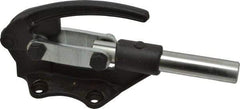 De-Sta-Co - 16,000 Lb Load Capacity, Flanged Base, Carbon Steel, Standard Straight Line Action Clamp - 4 Mounting Holes, 0.41" Mounting Hole Diam, 0.99" Plunger Diam, Straight Handle - Apex Tool & Supply