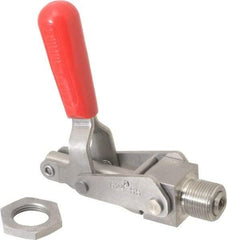 De-Sta-Co - 700 Lb Load Capacity, Mounting Plate Base, Stainless Steel, Standard Straight Line Action Clamp - 0.62" Plunger Diam, Straight Handle - Apex Tool & Supply