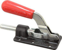 De-Sta-Co - 800 Lb Load Capacity, Flanged Base, Carbon Steel, Standard Straight Line Action Clamp - 6 Mounting Holes, 0.28" Mounting Hole Diam, 0.51" Plunger Diam, Straight Handle - Apex Tool & Supply