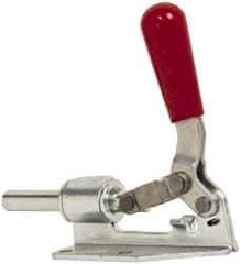 De-Sta-Co - 300 Lb Load Capacity, Flanged Base, Carbon Steel, Standard Straight Line Action Clamp - 4 Mounting Holes, 0.27" Mounting Hole Diam, 0.44" Plunger Diam, Straight Handle - Apex Tool & Supply