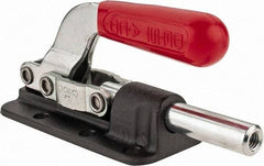 De-Sta-Co - 2,500 Lb Load Capacity, Flanged Base, Carbon Steel, Standard Straight Line Action Clamp - 6 Mounting Holes, 0.34" Mounting Hole Diam, 0.62" Plunger Diam, Straight Handle - Apex Tool & Supply